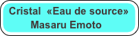Cristal  «Eau de source»
         Masaru Emoto
